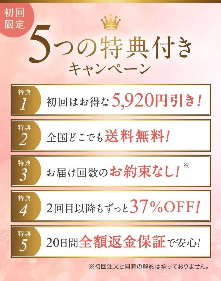 5大特典付きキャンペーン